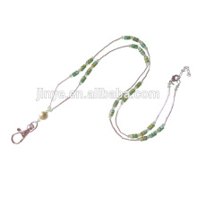 Fashion Crystal Beaded Keychain Lanyard ID Card Holder Beaded Strap